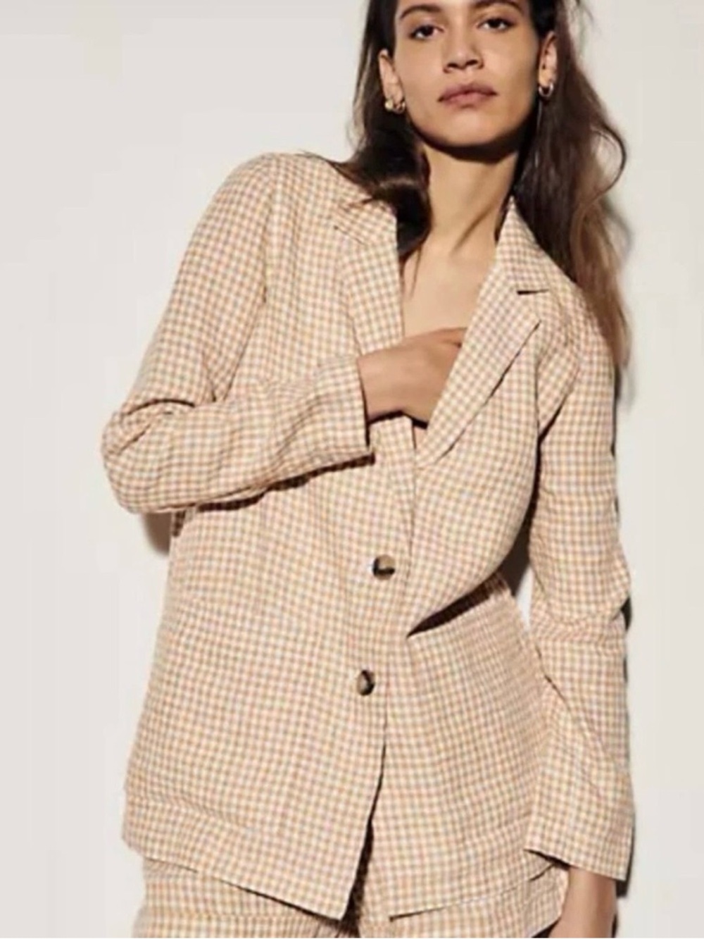 Madewell Linen Dorset Blazer in Gingham
Check